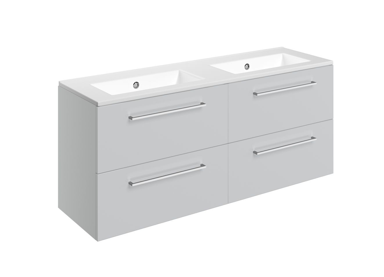 MyBathrooms Otley 1210mm 4 Drawer Wall Hung Unit & 0TH Thin Edge Basin – Grey Gloss