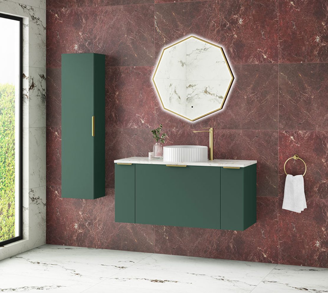 MyLife Keva 200+600+200mm 3 Drawer Wall Mounted Unit & Optional Worktop – White Gloss