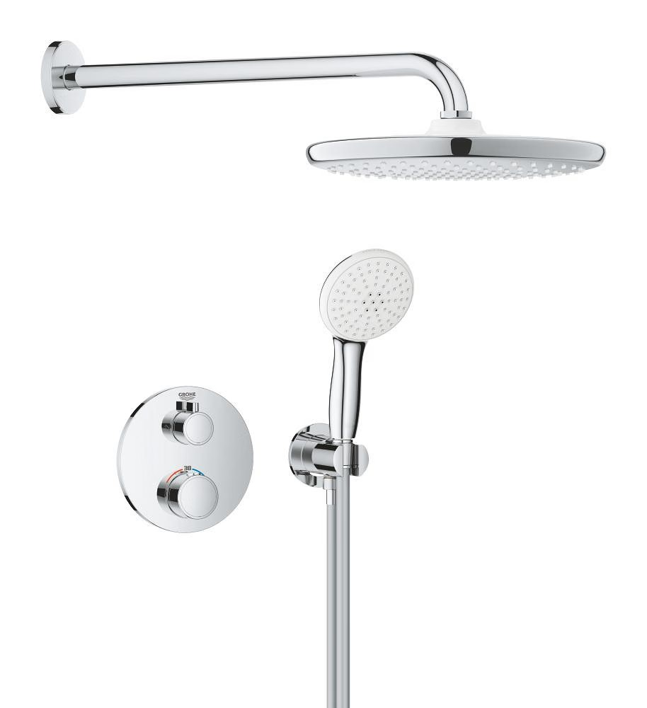 Grohe Grohtherm Round Concealed Shower System – Chrome