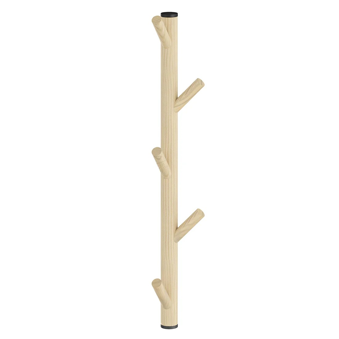 Smedbo Beslagsboden Vertical Coat Rack, 5 Hooks – Black and Beech