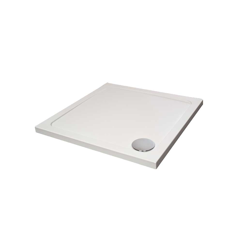 Hydro45 Stone 45mm Square Shower Tray – Gloss White