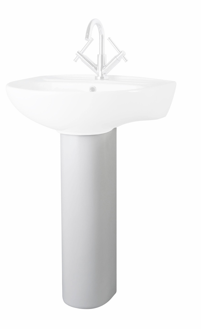 1700 x 700mm Round Single Ended Bath, Pan & Cistern, Basin & Pedestal