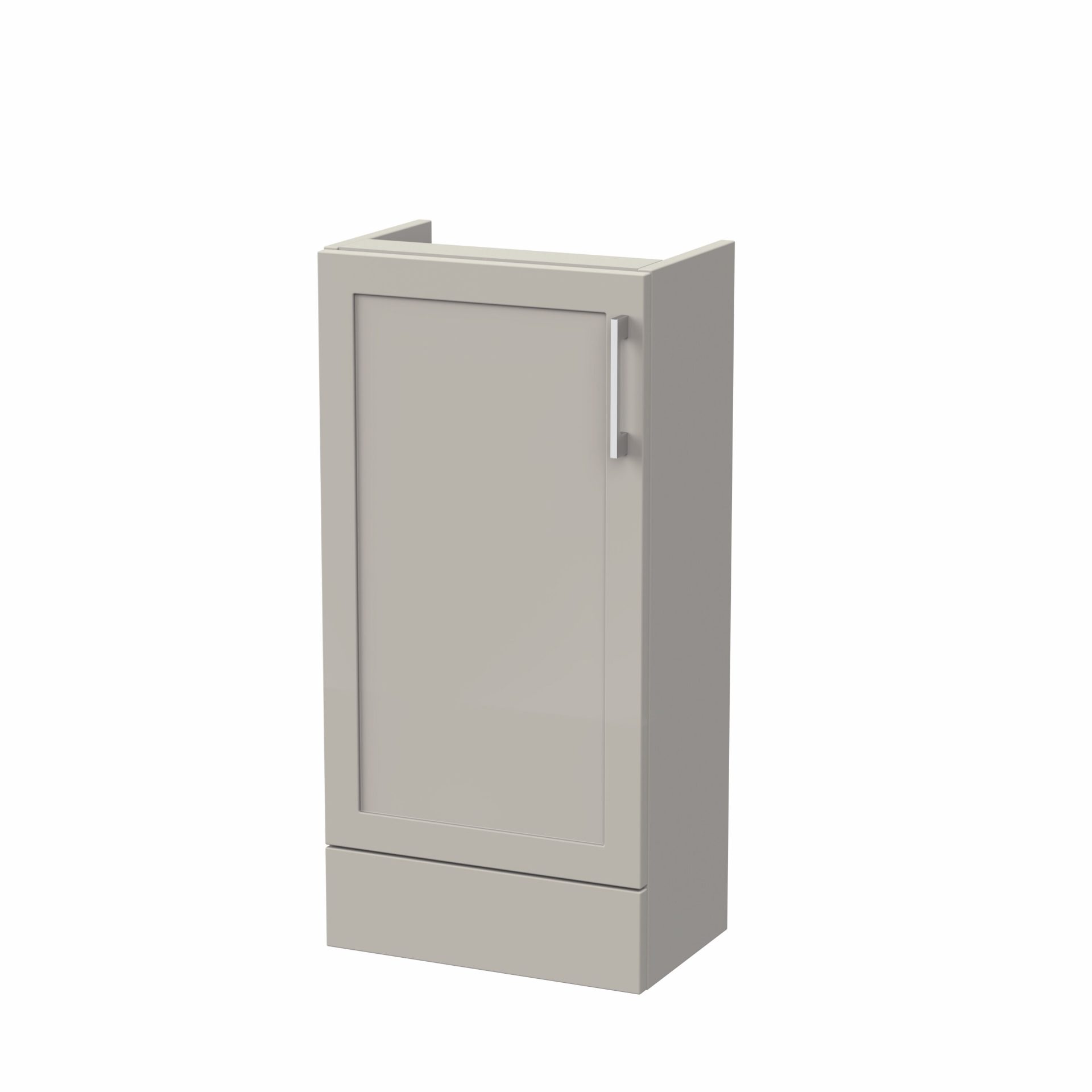 Nuie Lux Fable 400mm 1 Door Slim Floorstanding Base Unit – Pebble Grey