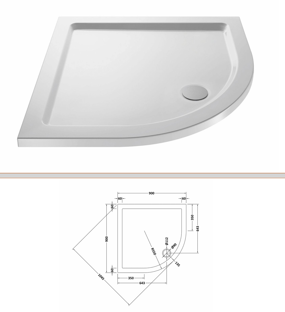 1900 x 900mm Quadrant Enclosure, Slimline Shower Tray, 500mm Vanity Unit, Pan & Cistern