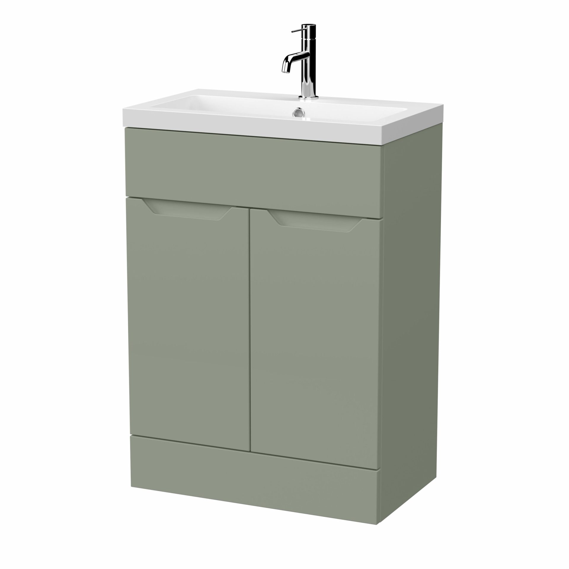 Nuie Lux Loave 600mm 2 Door Standard Floorstanding Unit – Fern Green