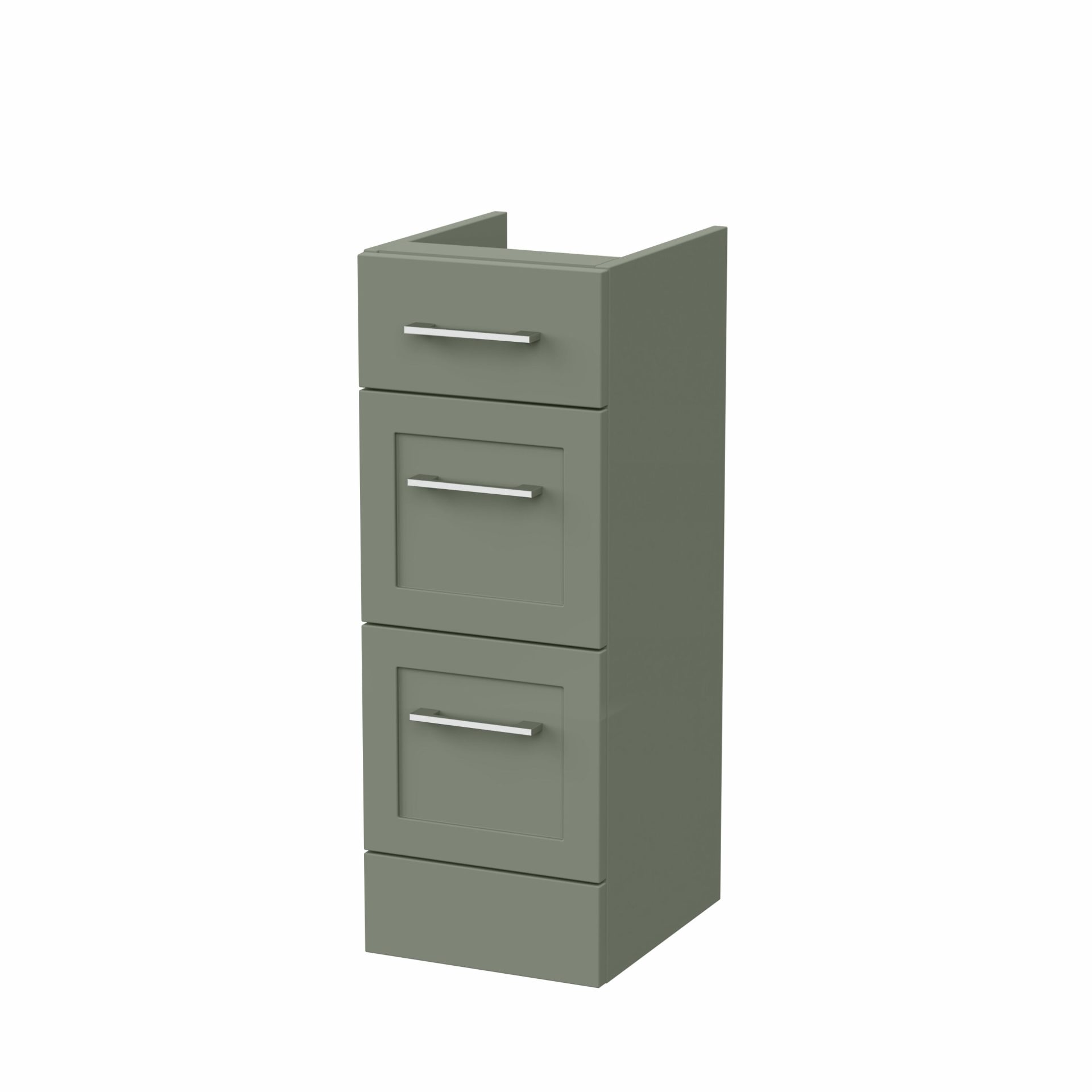 Nuie Lux Fable 300mm 3 Drawer Standard Floorstanding Unit – Fern Green