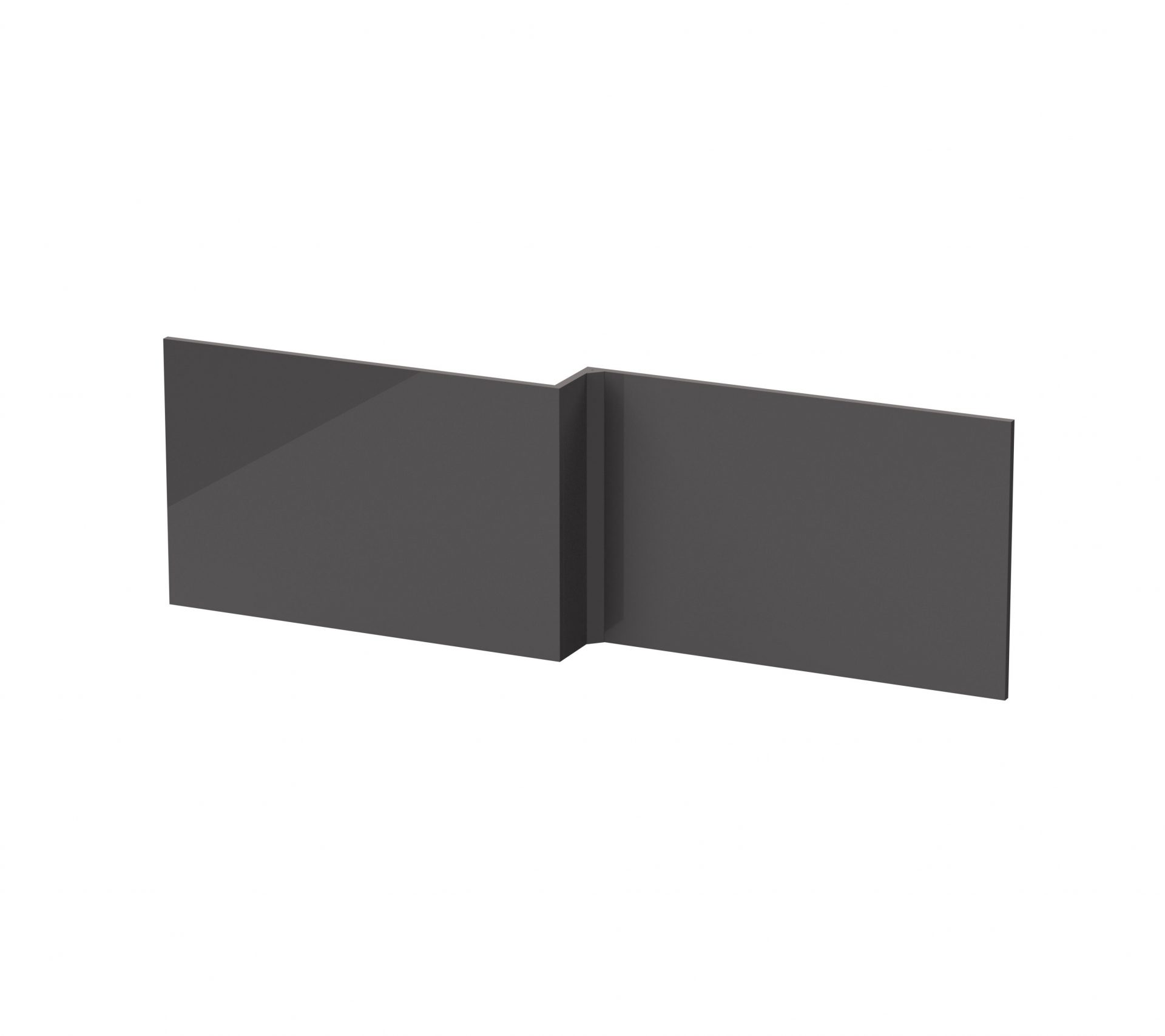 Hudson Reed Fusion 1700mm L-Shaped MDF Shower Bath Front Panel – Gloss Grey