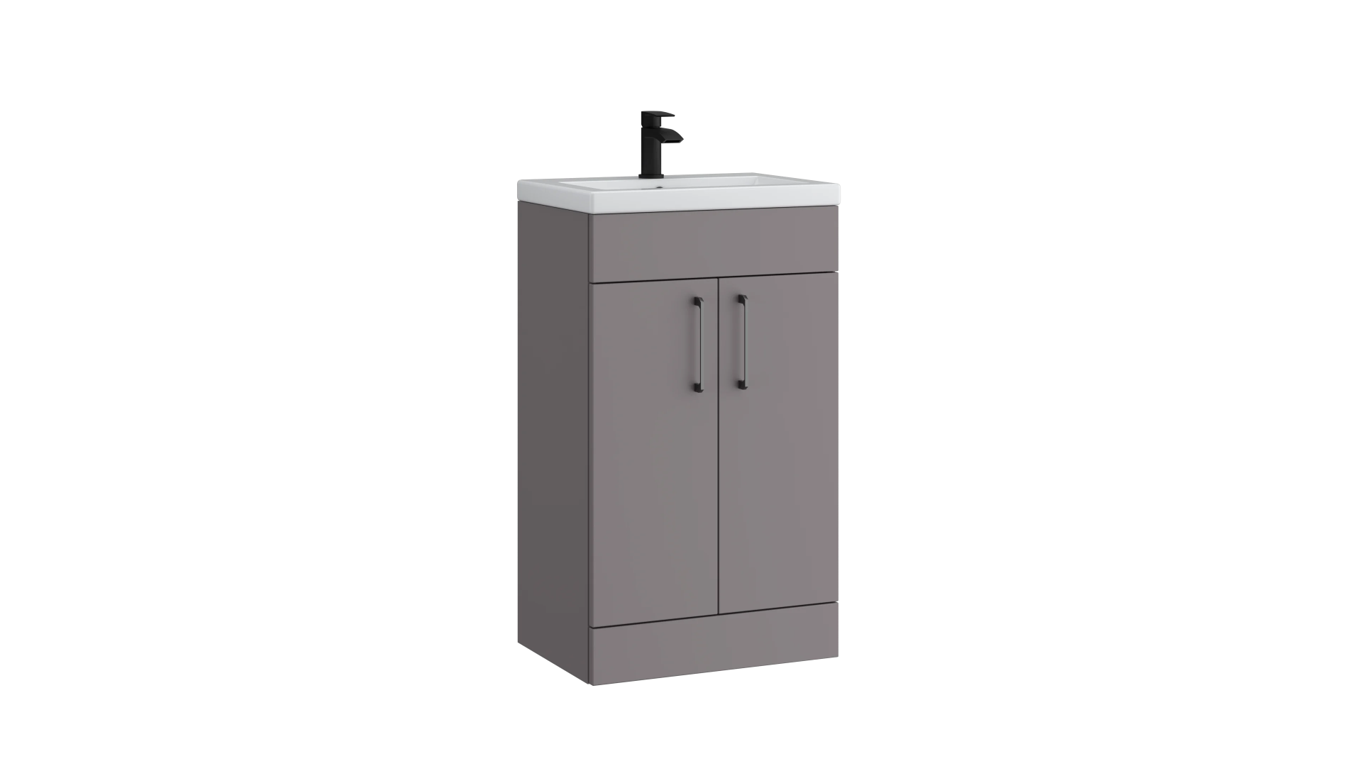 Kartell Dove 500mm 2 Door Floor Standing Unit & Basin – Slate Grey