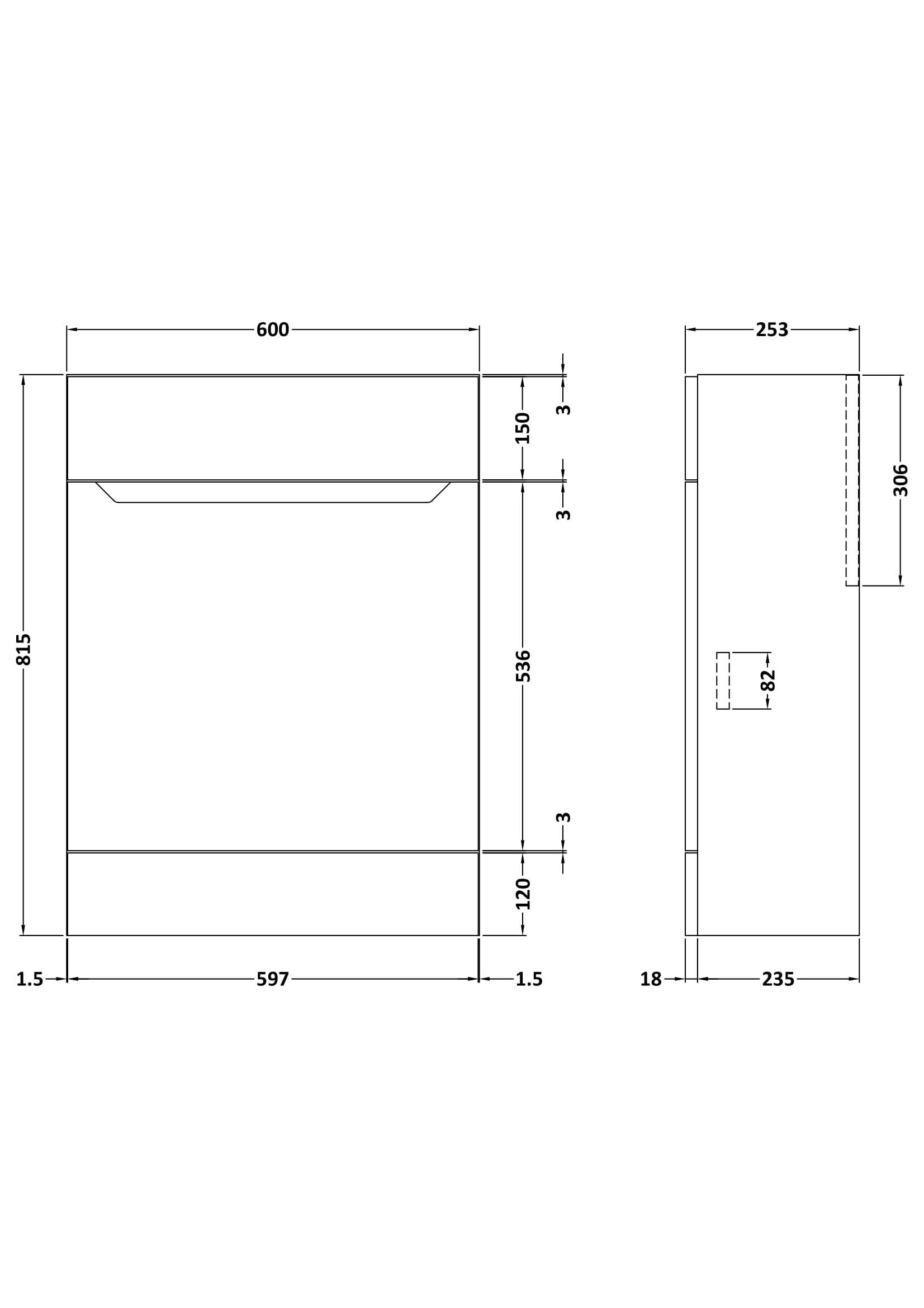Nuie Lux Loave 600mm Slim Floorstanding WC Unit – Matt White