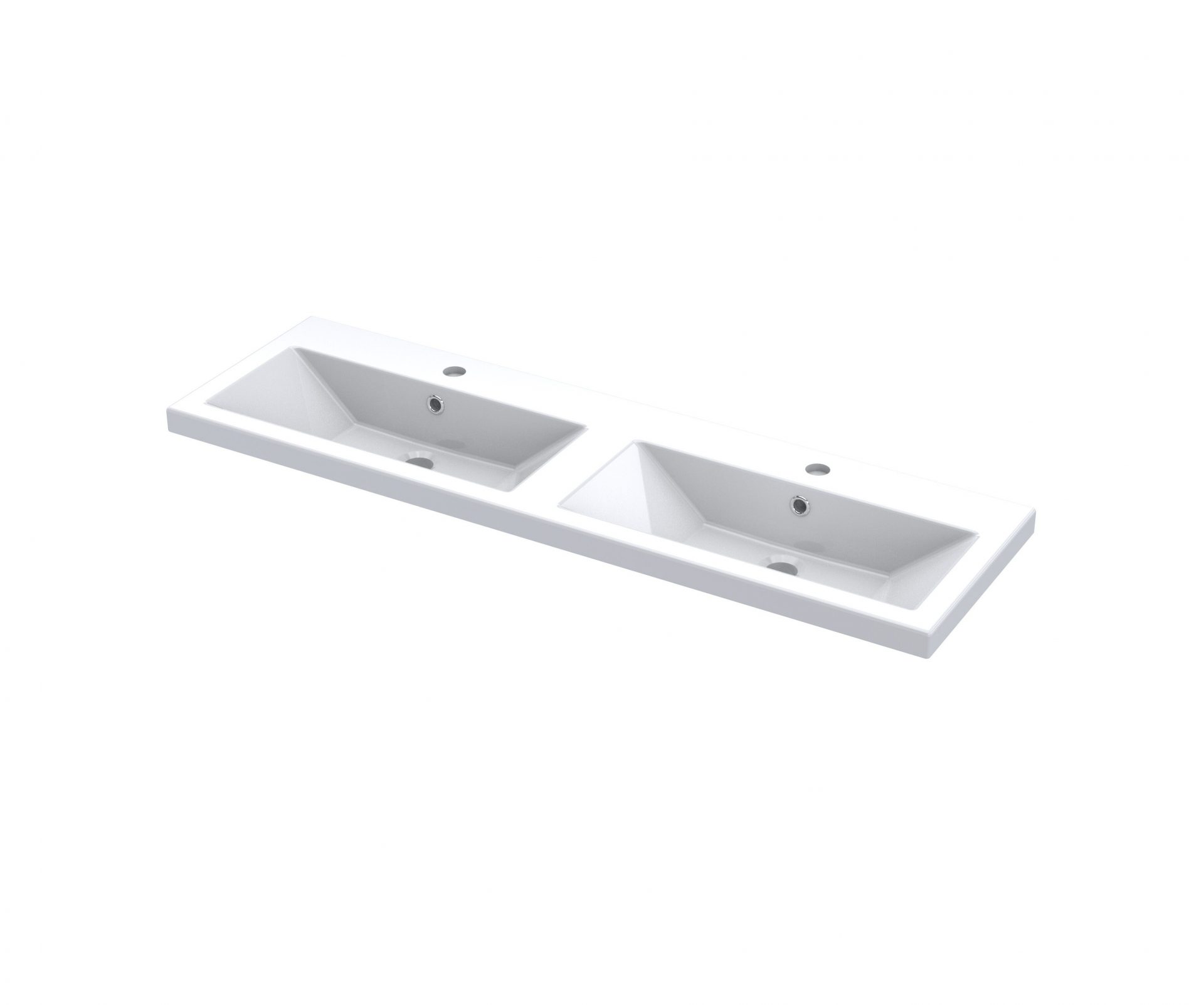 Nuie Lux 2TH 1200mm Ceramic Twin Basin