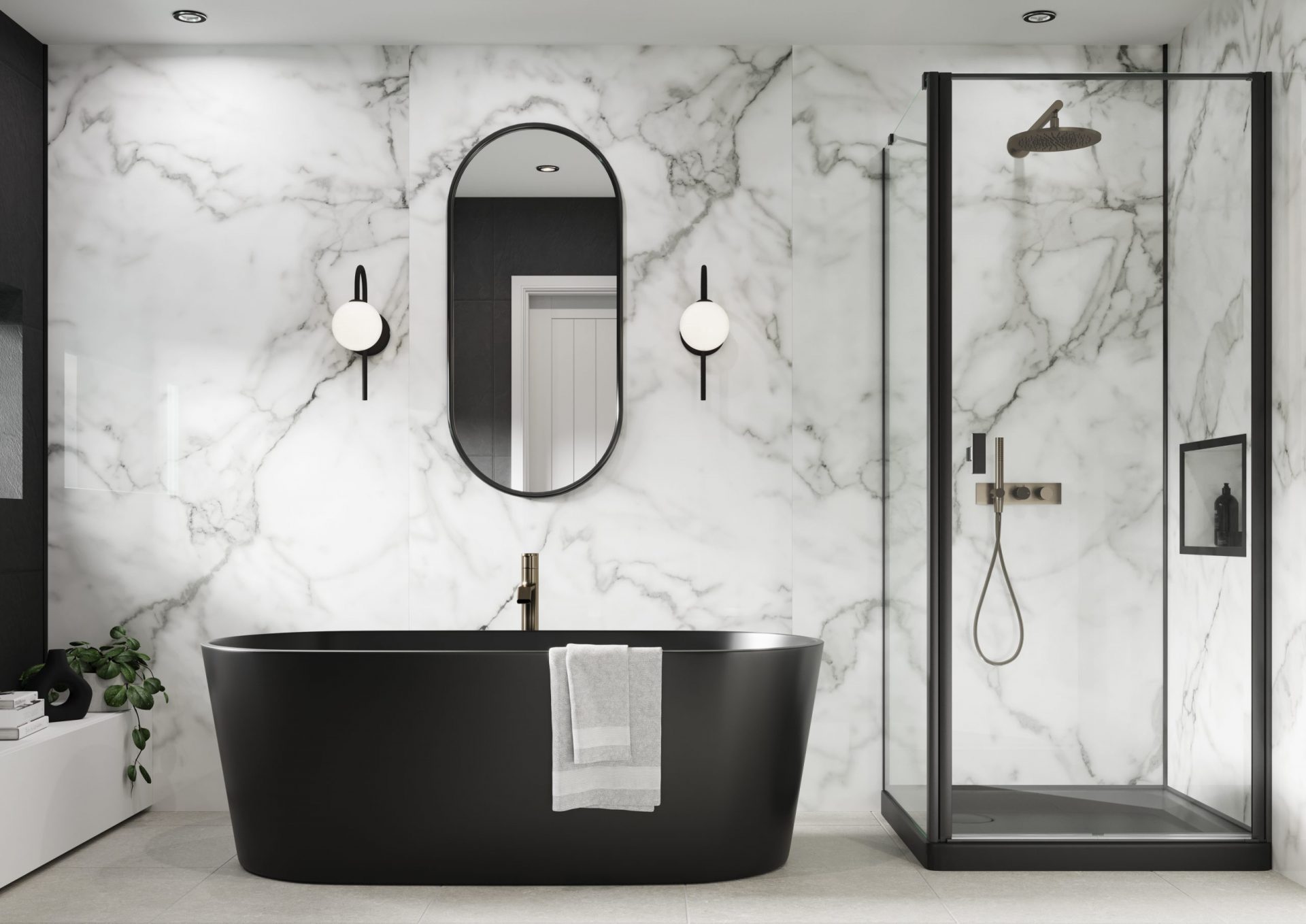 Showerwall Impression Collection Wall Panel – Veneto Marble