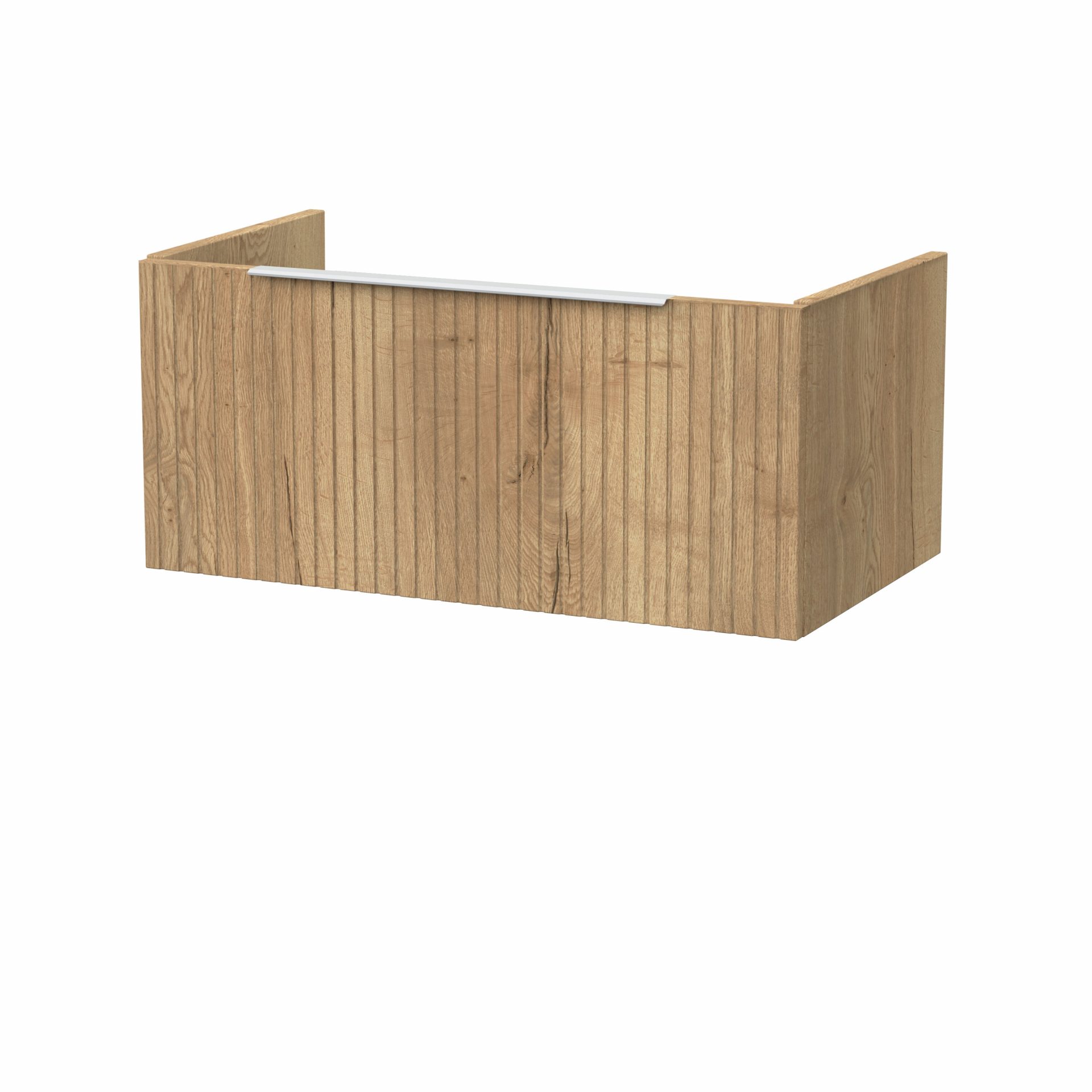 Nuie Lux Flume 800mm 1 Drawer Wall Hung Vanity Unit – Autumn Oak