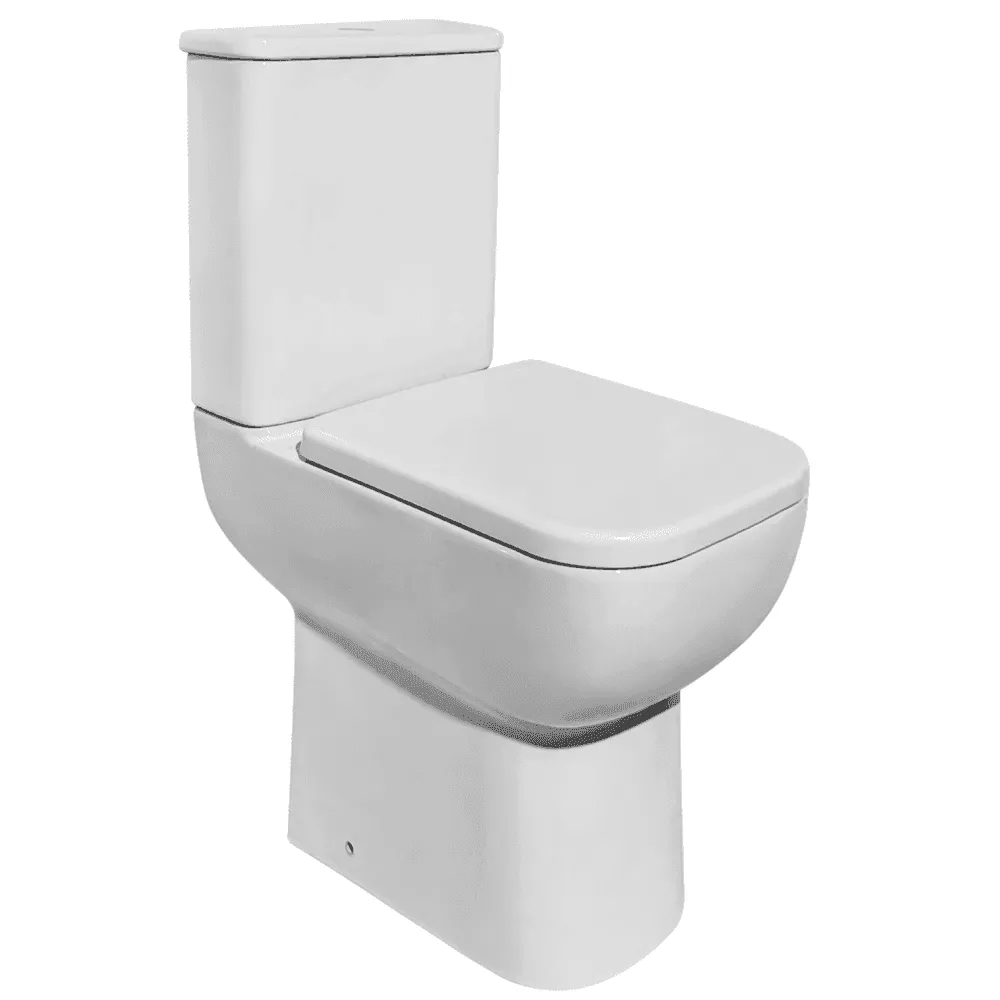 Qualitex Aveiro Comfort Height Rimless Open Sided WC & Soft Close Seat
