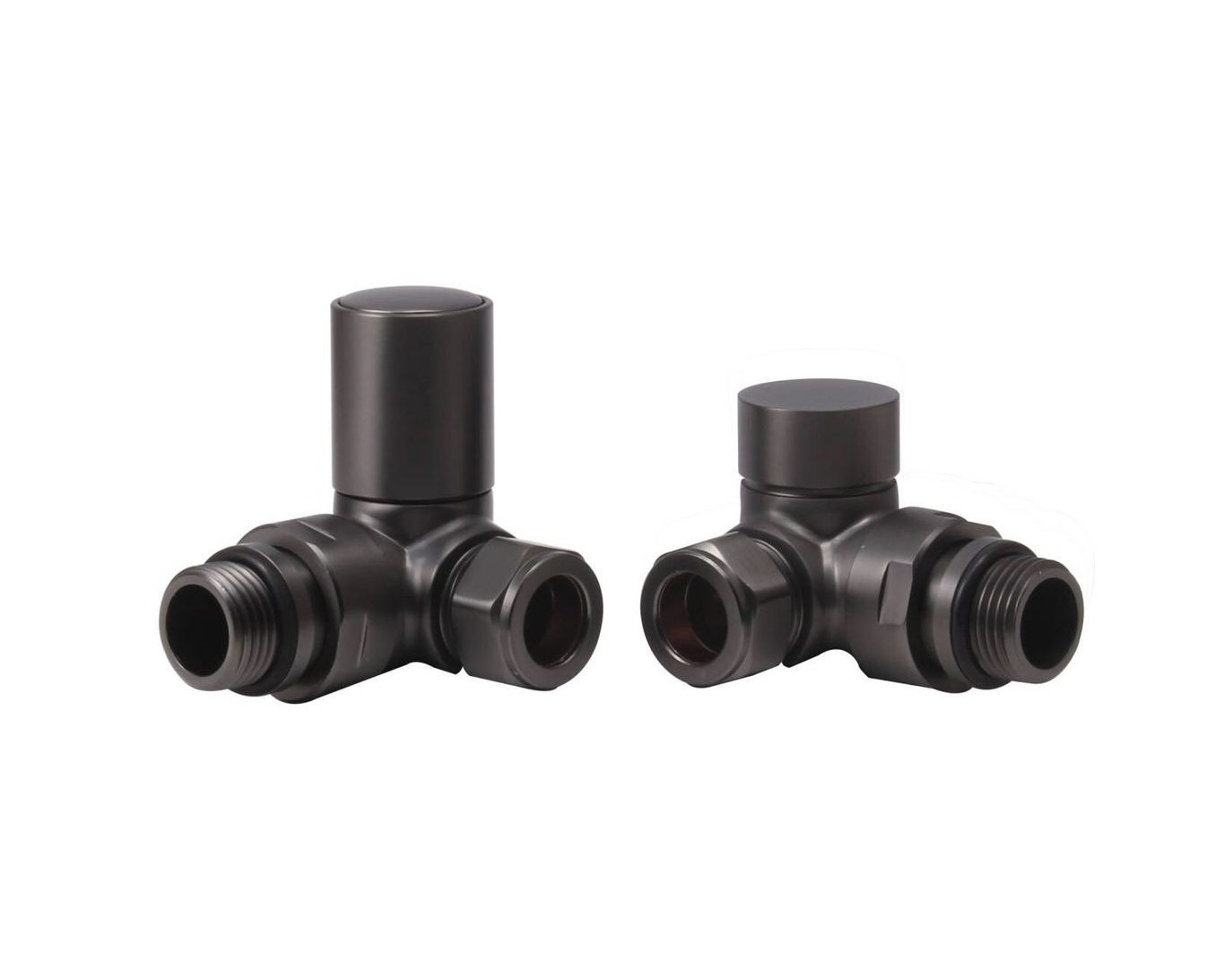 MyBathrooms Pattern Radiator Valves, Corner – Matt Black