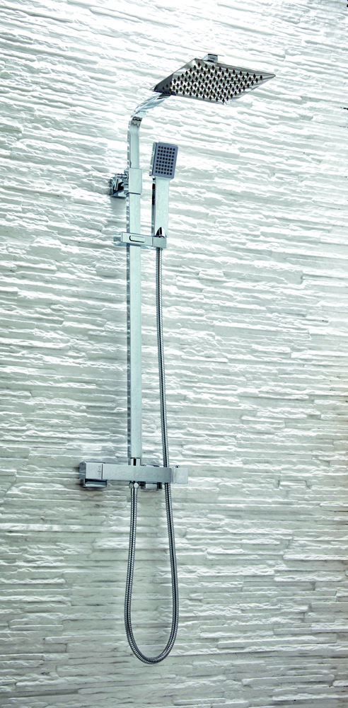 Scudo Elliot Square Rigid Riser Shower Inc. Easykit – Chrome