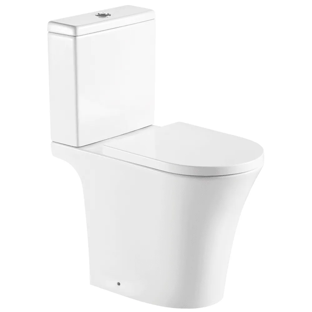 Qualitex Rimini Rimless Comfort Height Open Back WC & Soft Close Seat