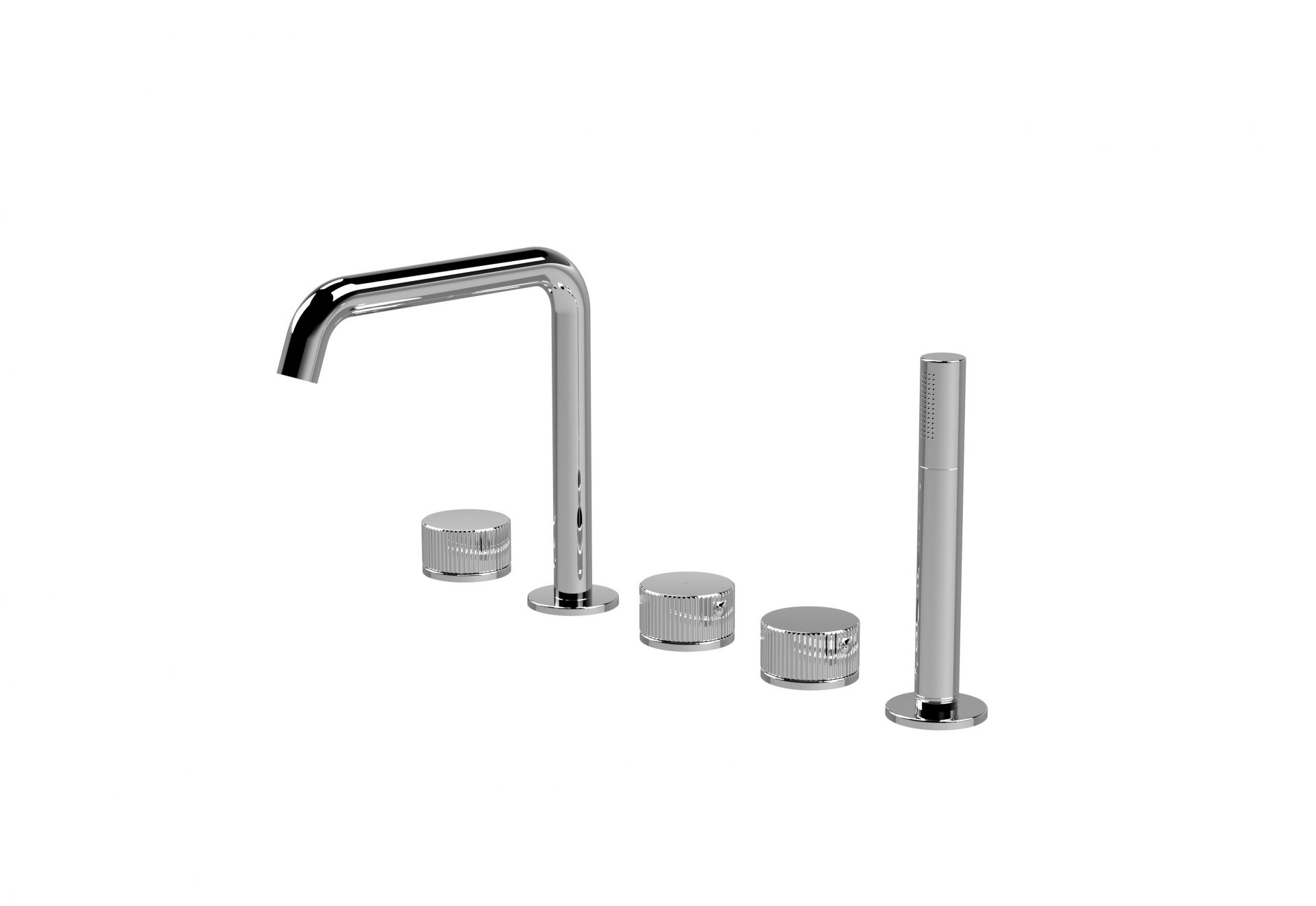Nuie Lux Esker 5TH Deck Mounted Bath Shower Mixer (P Spout) – Chrome