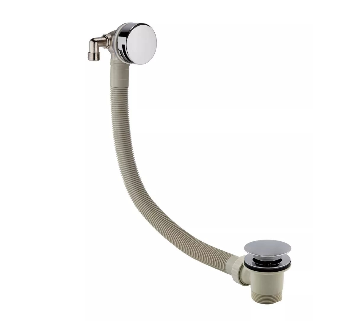 Eastbrook Bath Push Button Waste with Overflow Filler – Chrome