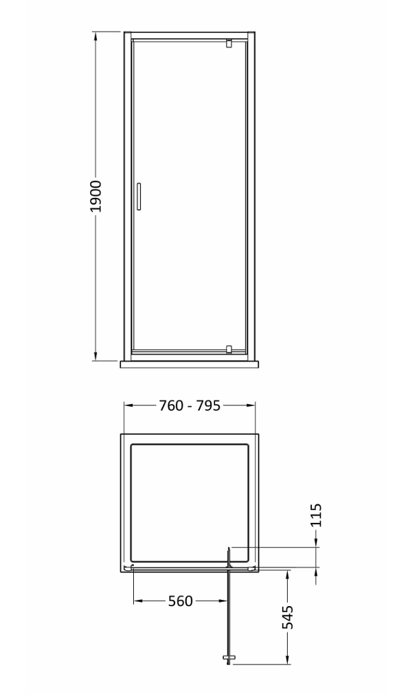 800 x 800mm Brushed Brass Pivot Door Shower Enclosure With White Tray