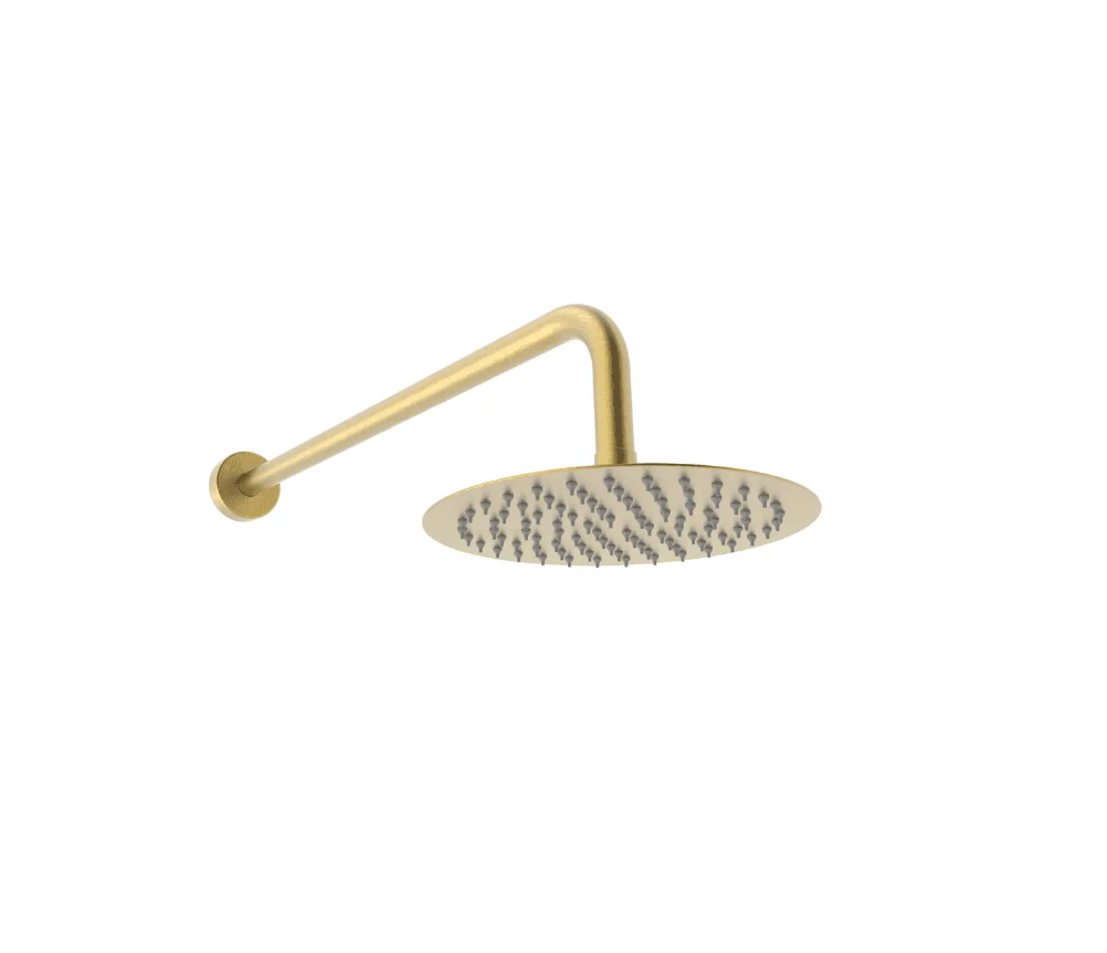 Kartell Ottone Round Thermostatic Concealed Shower with Fixed Overhead Drencher – Brushed Brass