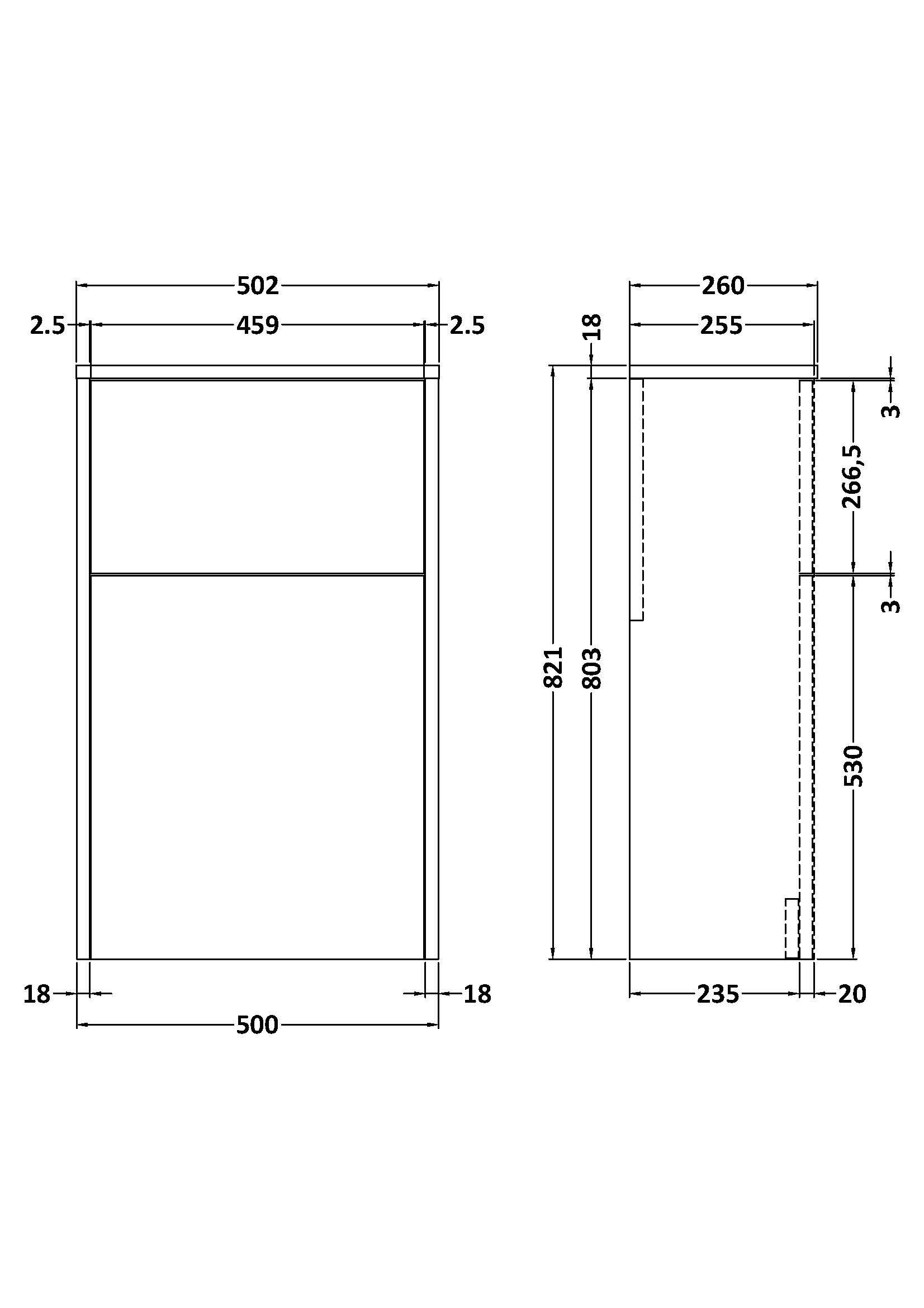 Nuie Lux Loftwood 500mm Floor Standing WC Unit – Autumn Oak