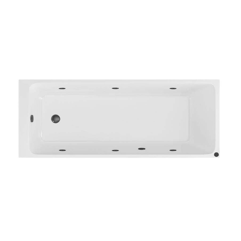 Eastbrook Beaufort Malin Single Ended 6 Jet Whirlpool Bath 1700x700x440mm – Matt Black