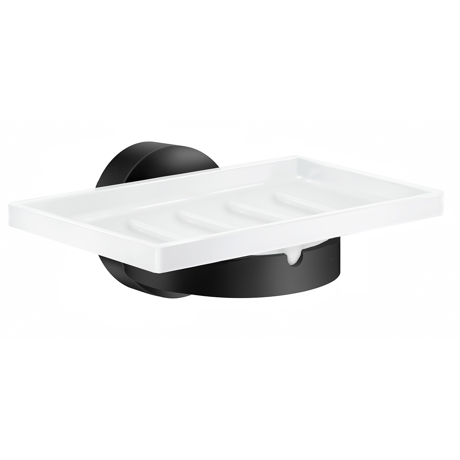 Smedbo Home Holder with Soap Dish – Matt Black/Porcelain