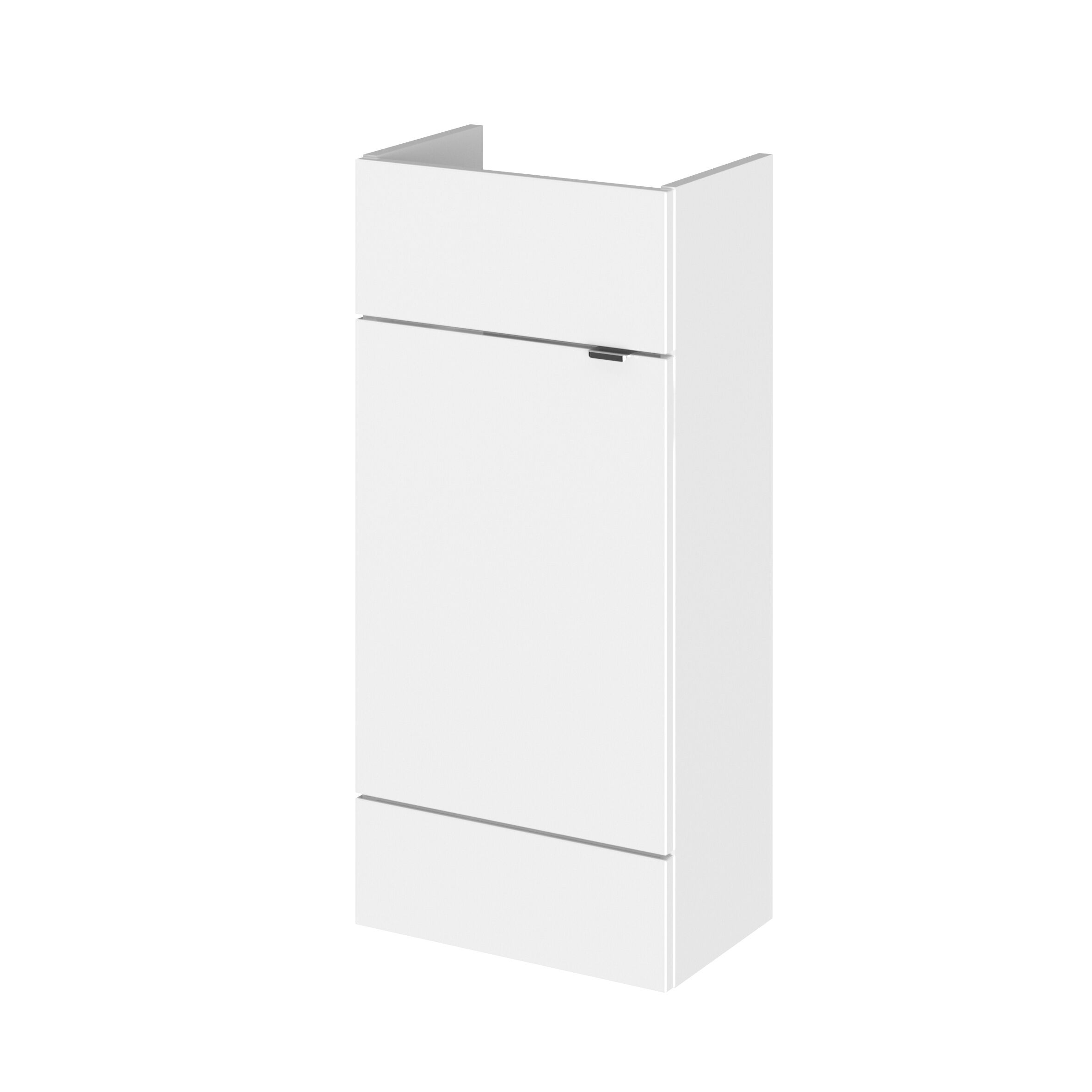 Hudson Reed Fusion Slimline 400mm 1 Door Floor Standing vanity Unit – Gloss White