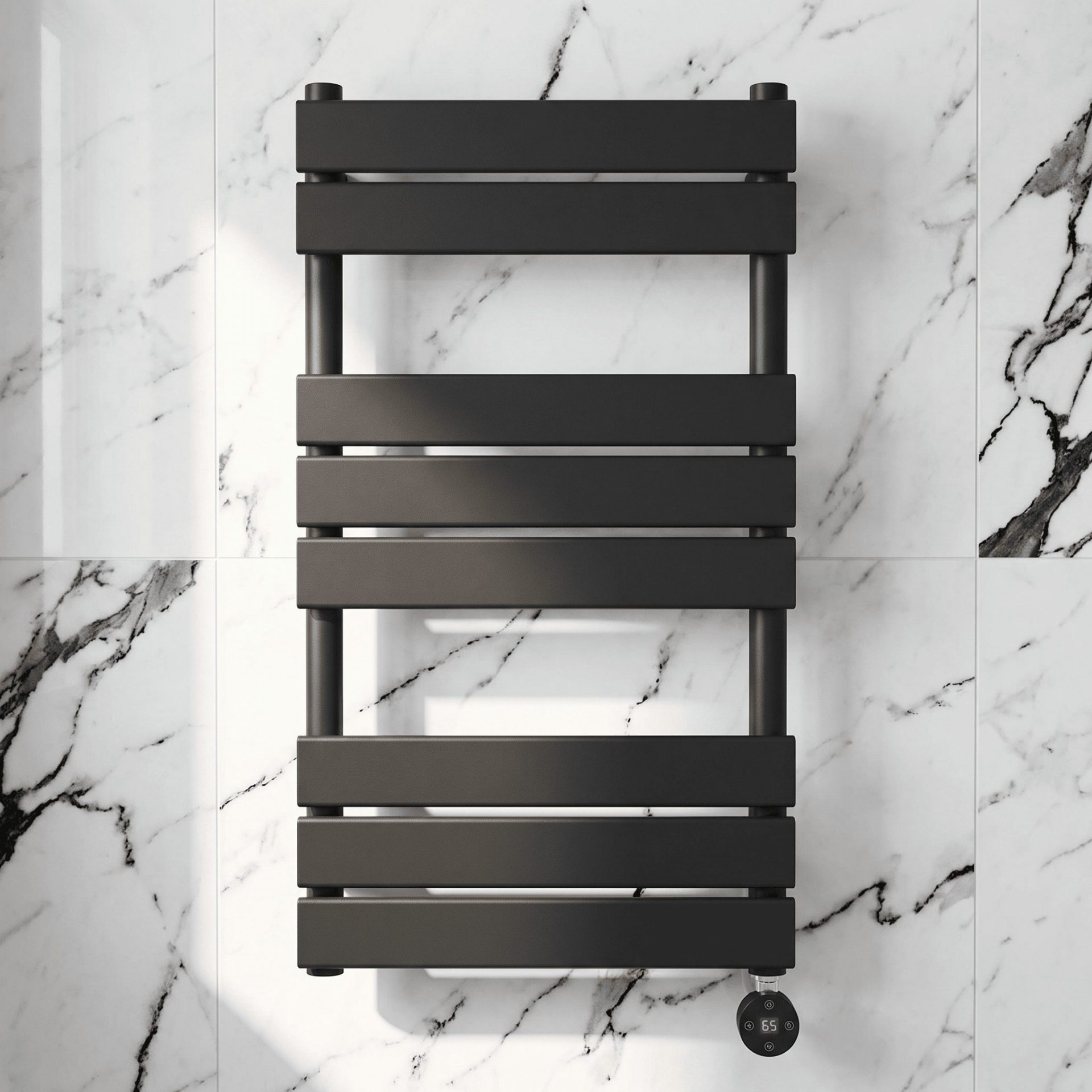 Nuie Vertical Electric Heated Towel Rail – Anthracite
