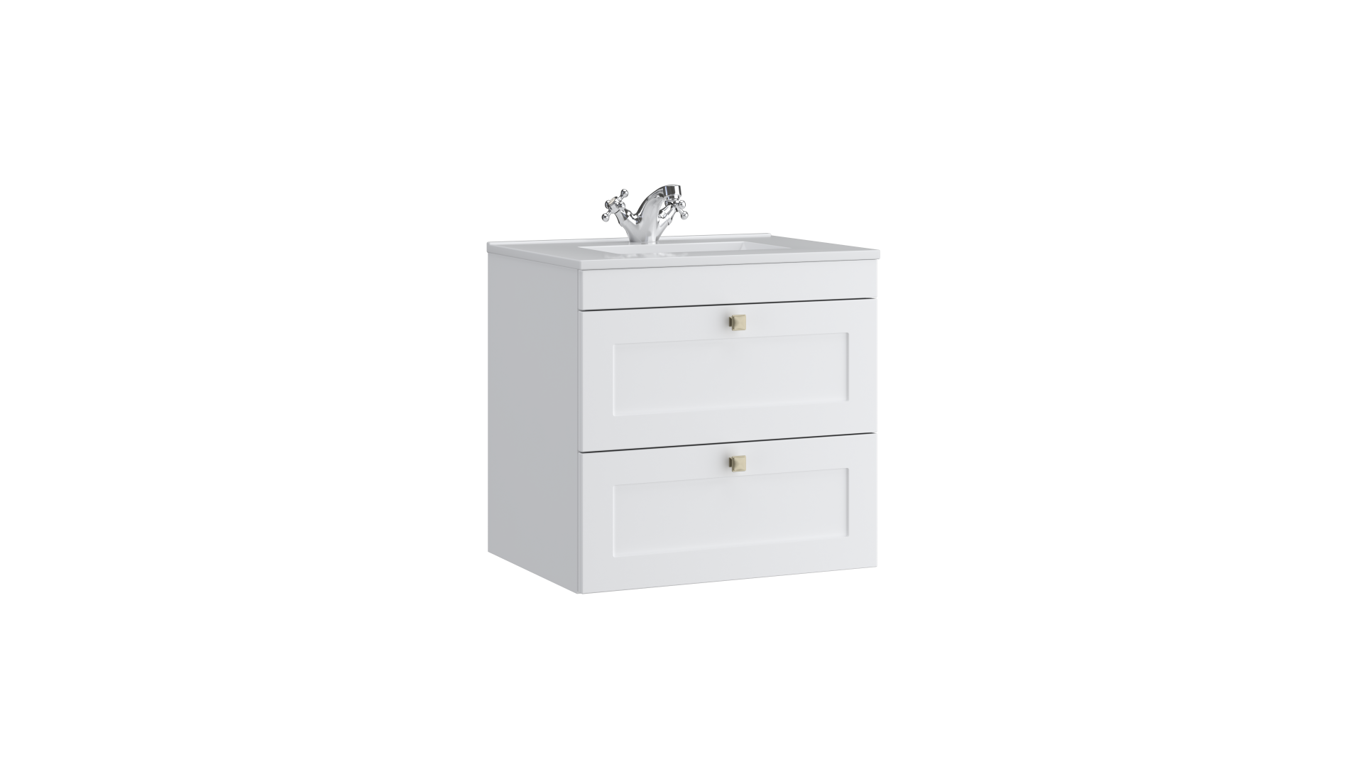 Kartell Sanctuary 600mm 2 Drawer Wall Mounted Unit & Basin – Matt White