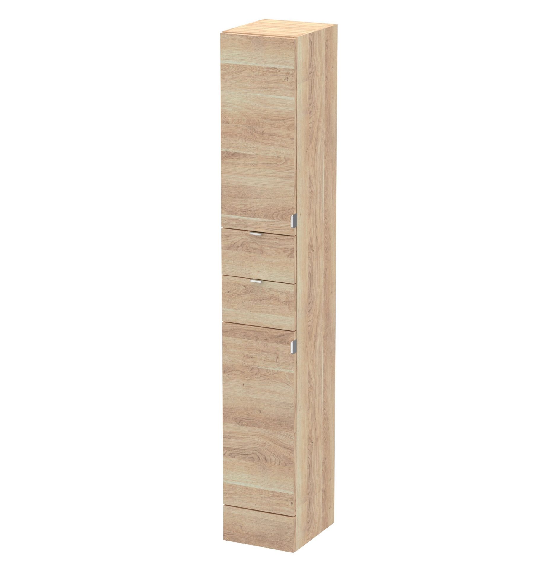 Hudson Reed Fusion Full Depth 300mm Floor Standing Tall Cabinet – Bleached Oak