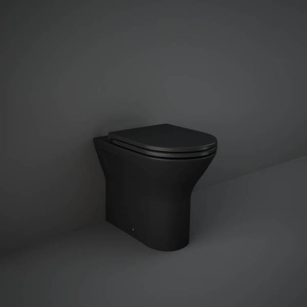 Rak-Feeling Rimless Back to Wall WC & Soft Close Seat – Matt Black