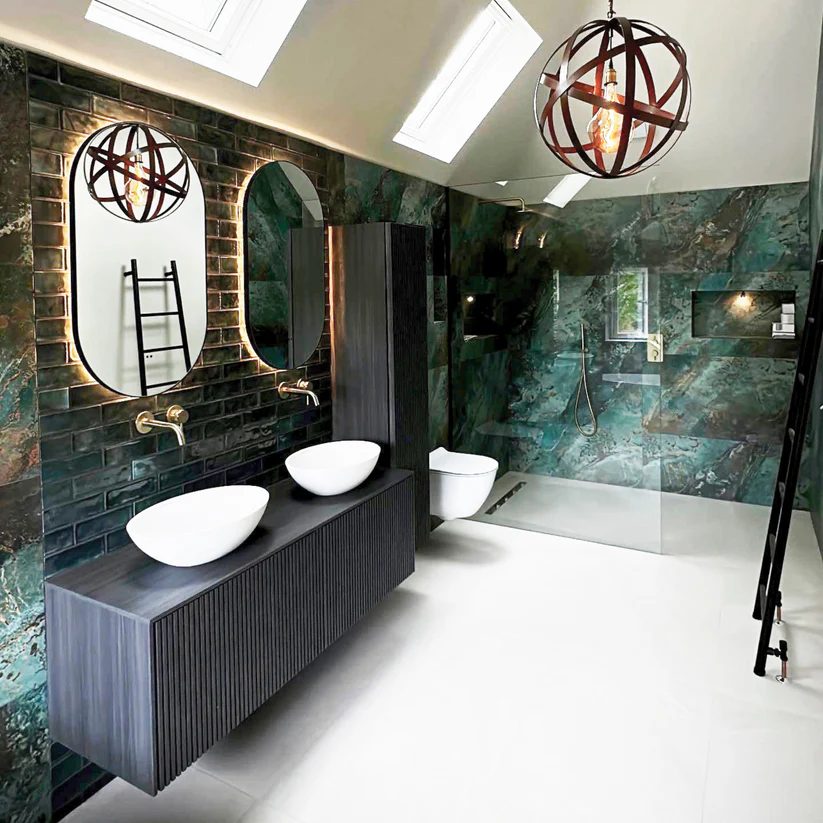 Metallic Blue Matt Shiny Detailing 600x1200mm