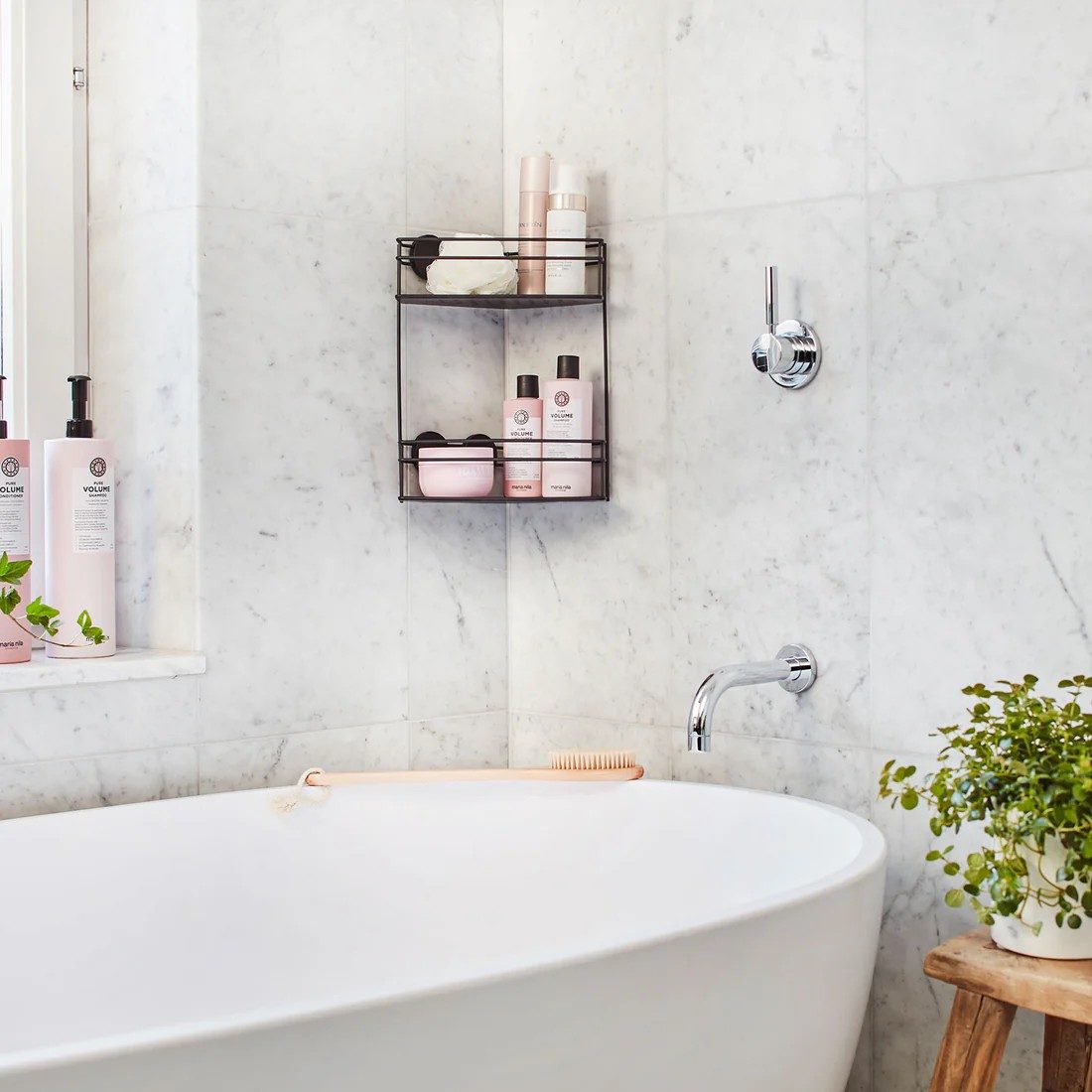 Smedbo Beslagsboden Self-adhesive Double Corner Shower Basket – Black