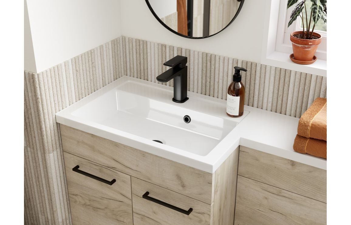 MyBathrooms Accents 1000mm Floorstanding L-Shape Pack & Basin – Oak