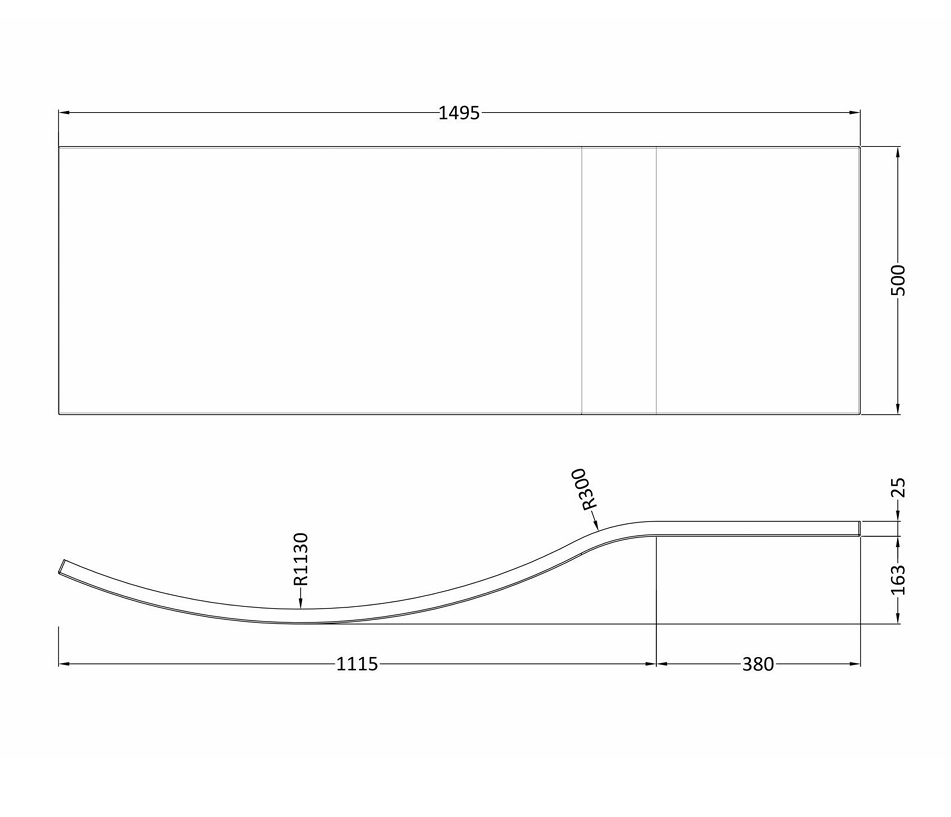1500mm Right Hand B-Shaped Shower Bath With Screen, Side Panel And Leg Set