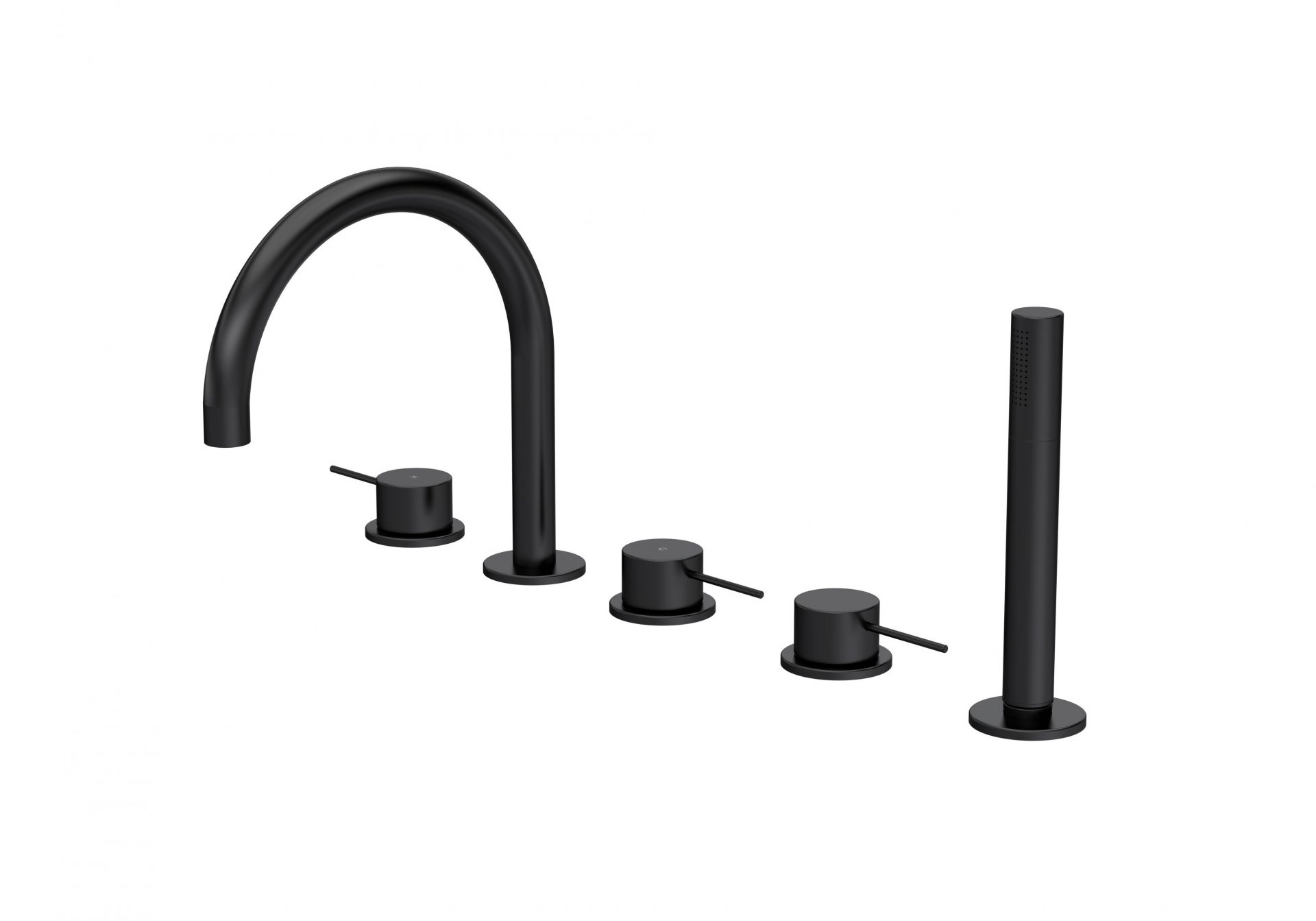 Nuie Lux Riven 5TH Deck Mounted Bath Shower Mixer (C Spout) – Matt Black