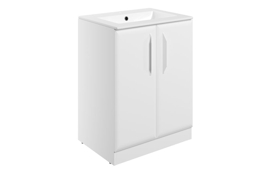 MyBathrooms Murillo 615mm 2 Door Floorstanding Unit & 1TH Basin – Matt White