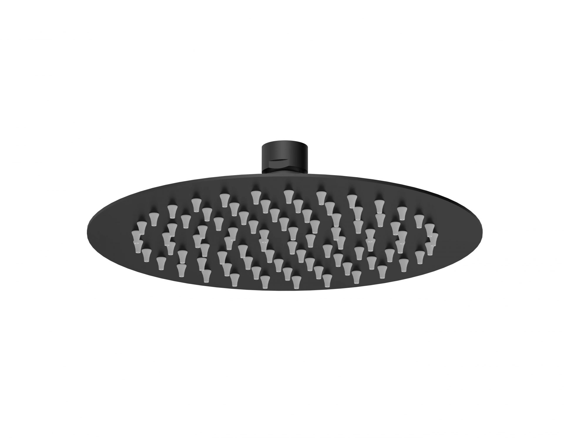 Nuie Lux Round Fixed Shower Head 200mm – Matt Black