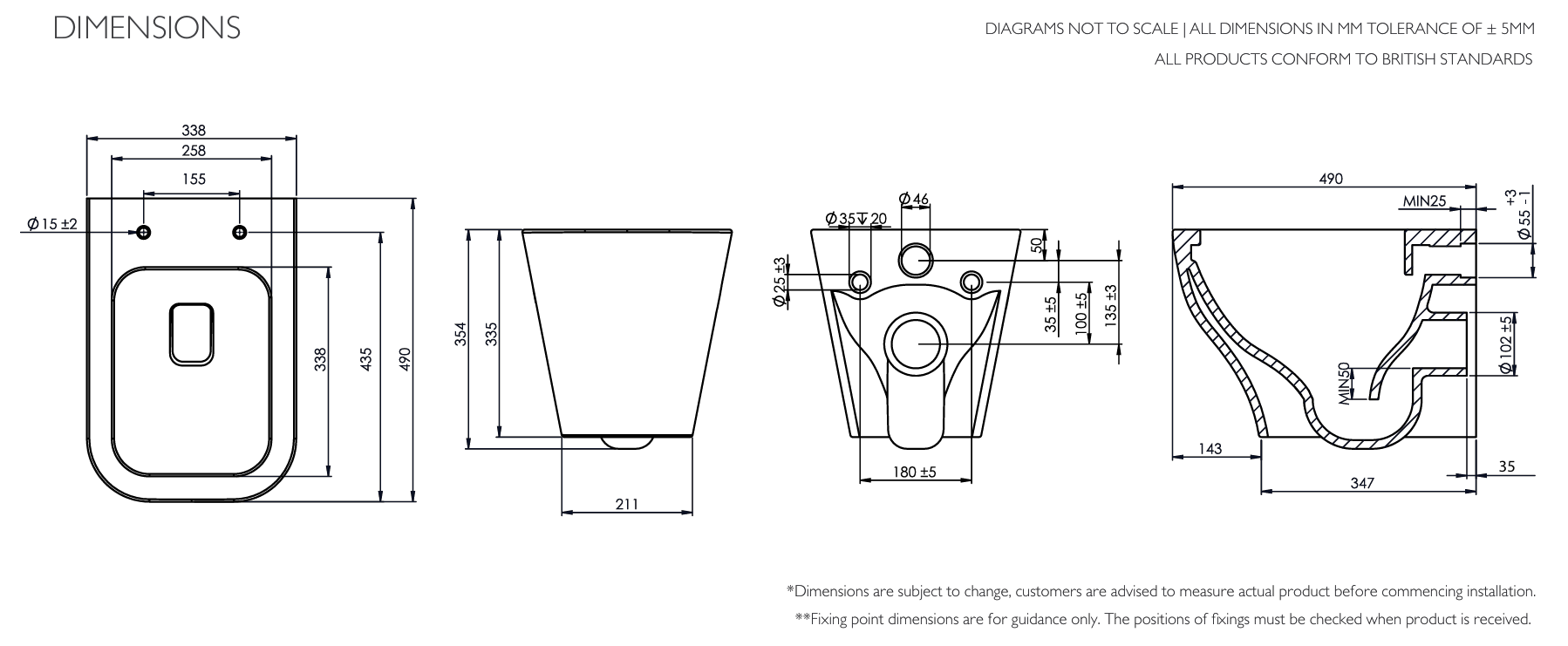 Roper Rhodes Aruba Wall Hung WC & Wrap Over Seat