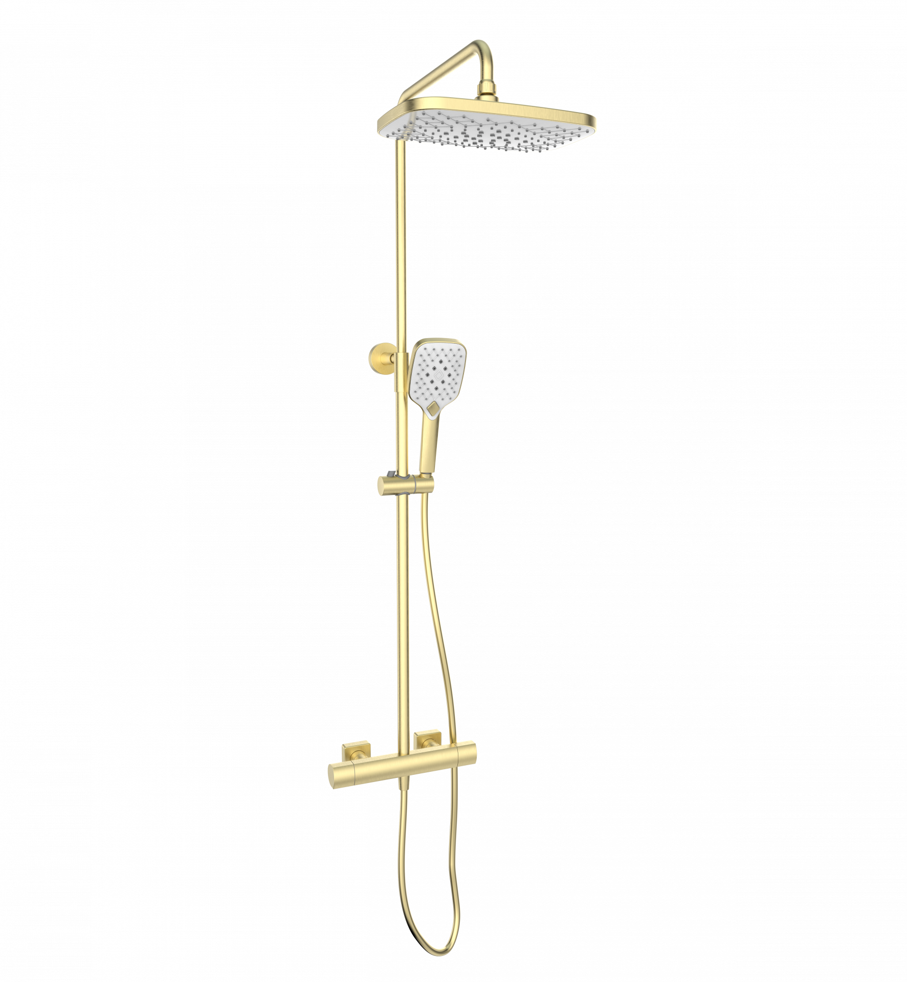 Kartell Kolt Shower With Sliding Handset & Drench Head – Brushed Brass
