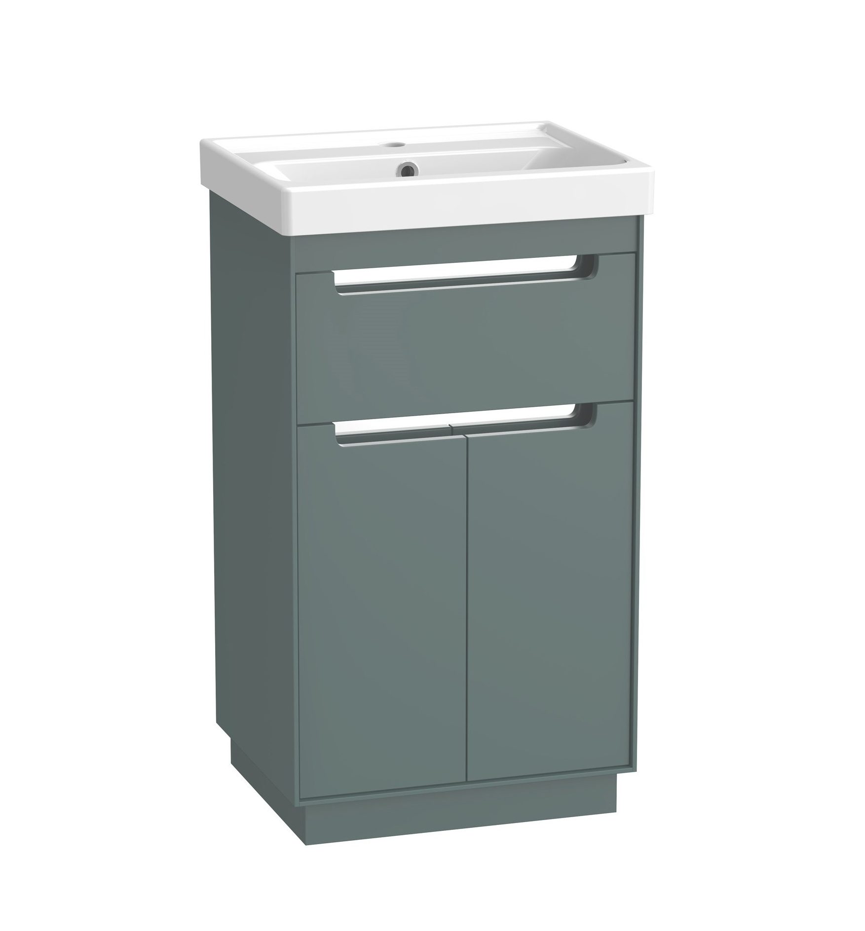 Tavistock Acumen 500mm Freestanding Vanity Unit & Basin – Matt Viridian Green