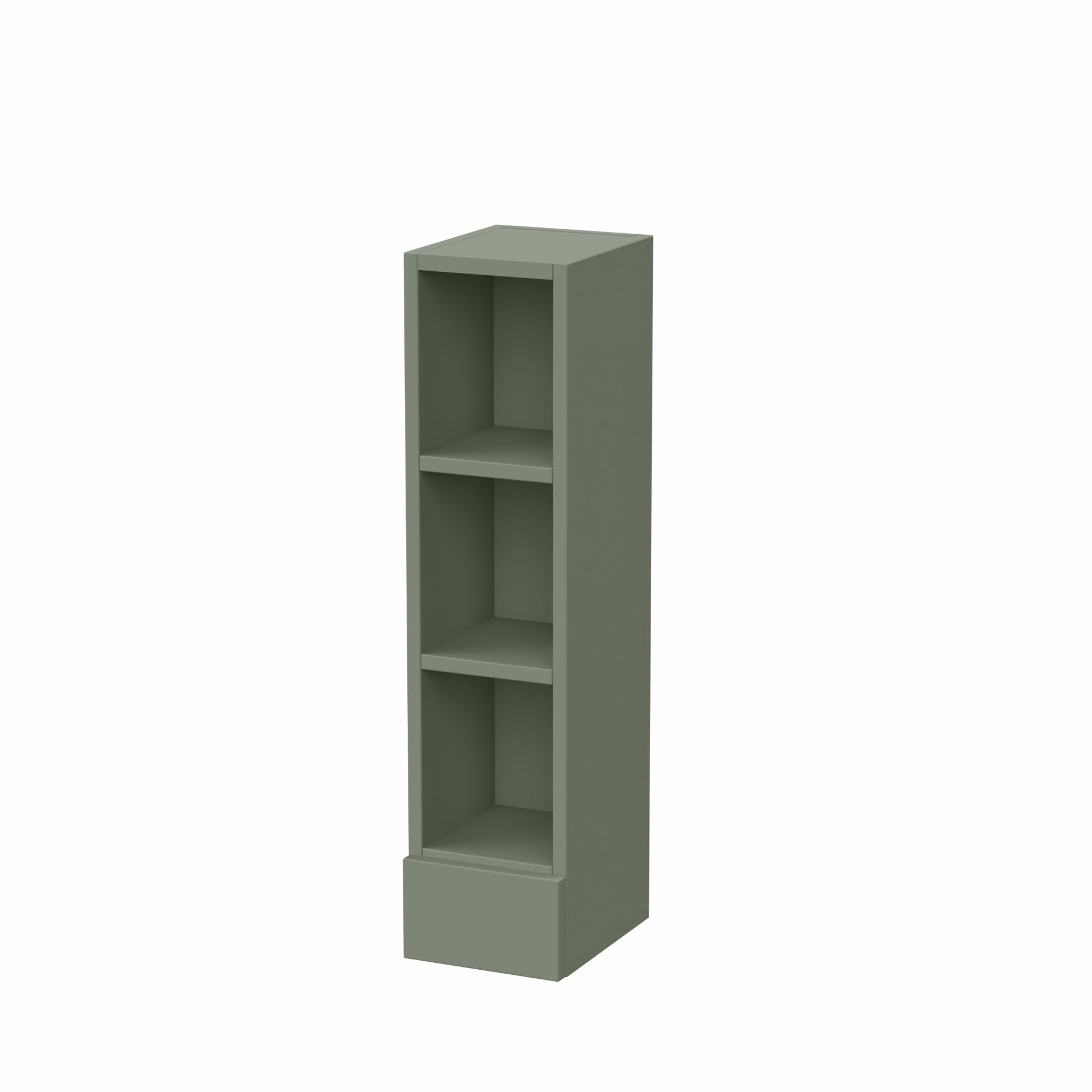 Nuie Lux Krest 200mm Slim Floorstanding Open Shelf Unit – Fern Green