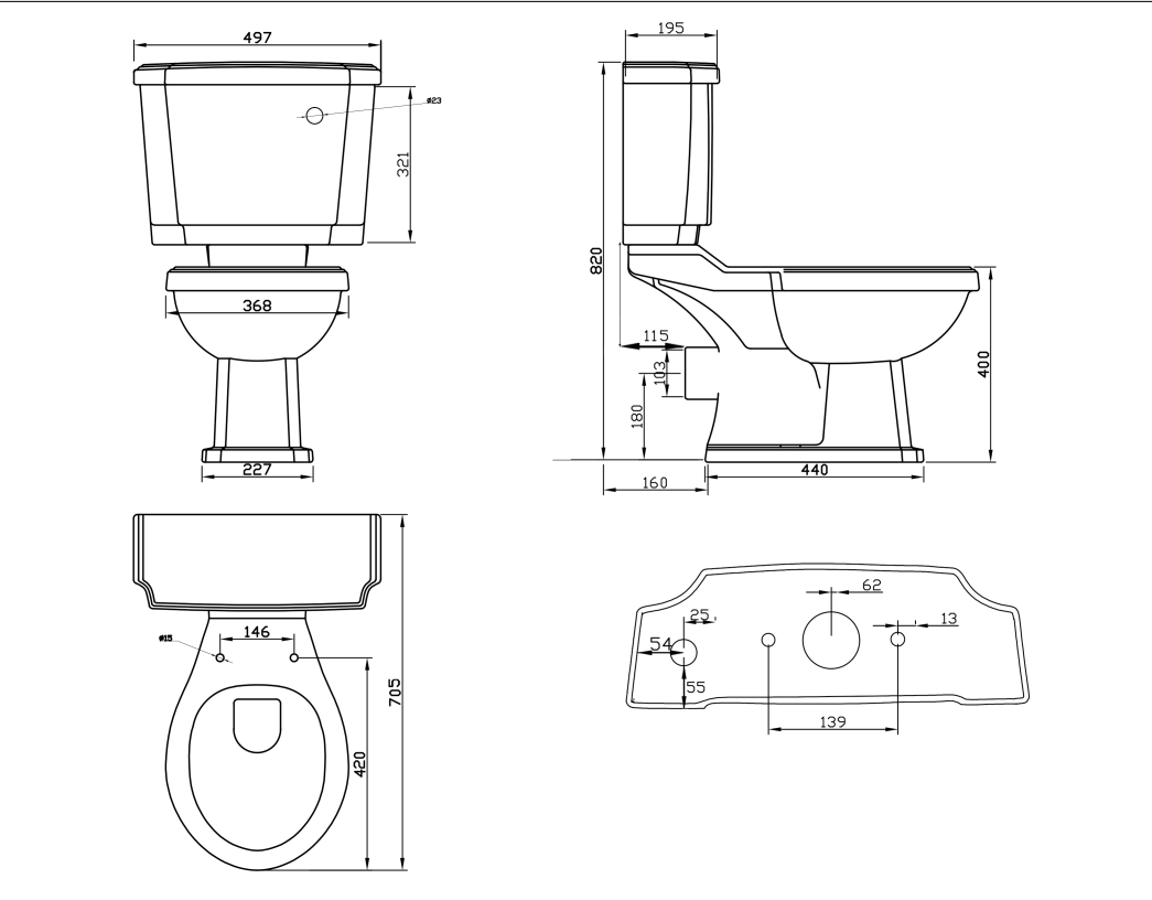 Eastbrook Ashcombe Close Coupled WC & Soft Close Seat