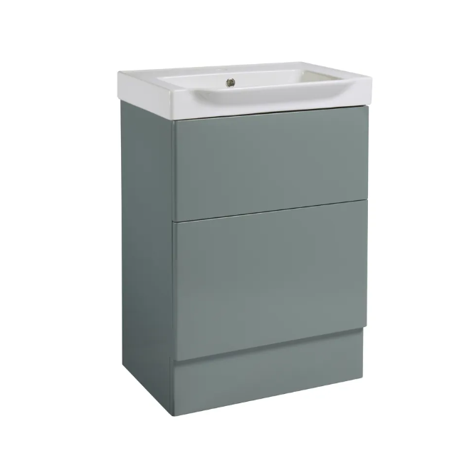 Roper Rhodes Academy 600mm 2 Drawer Freestanding Unit & Basin – Gloss Agave