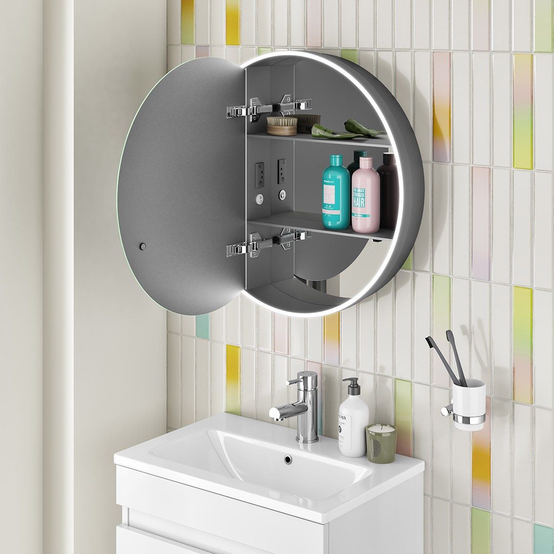 MyStyle Cyrus 60 LED Mirror Cabinet – Grey