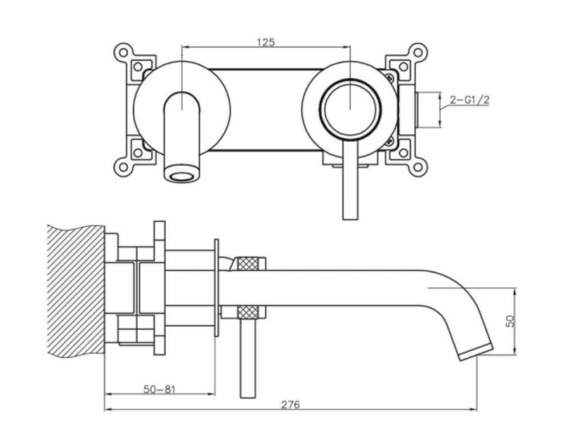 Aqualla Kyloe Wall Mounted Bath Filler – Gunmetal Grey