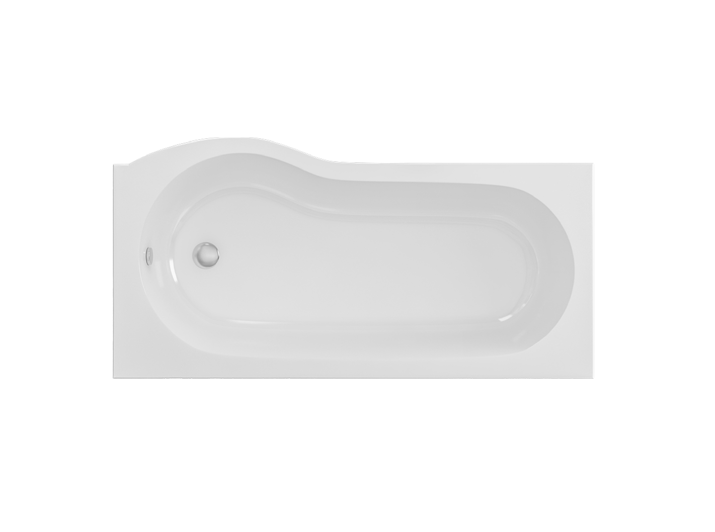 Eastbrook Beaufort 4mm Shannon P-Shape Shower Bath 1500x850mm