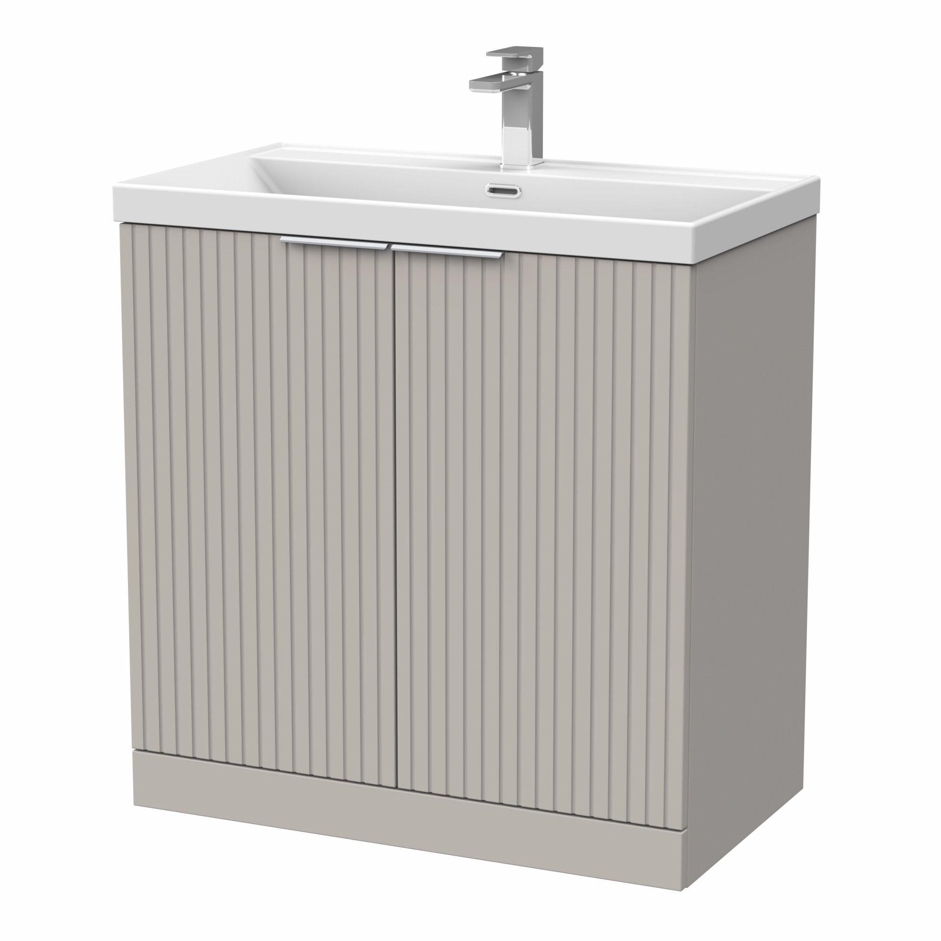 Nuie Lux Flume 800mm 2 Door Floorstanding Vanity Unit – Pebble Grey