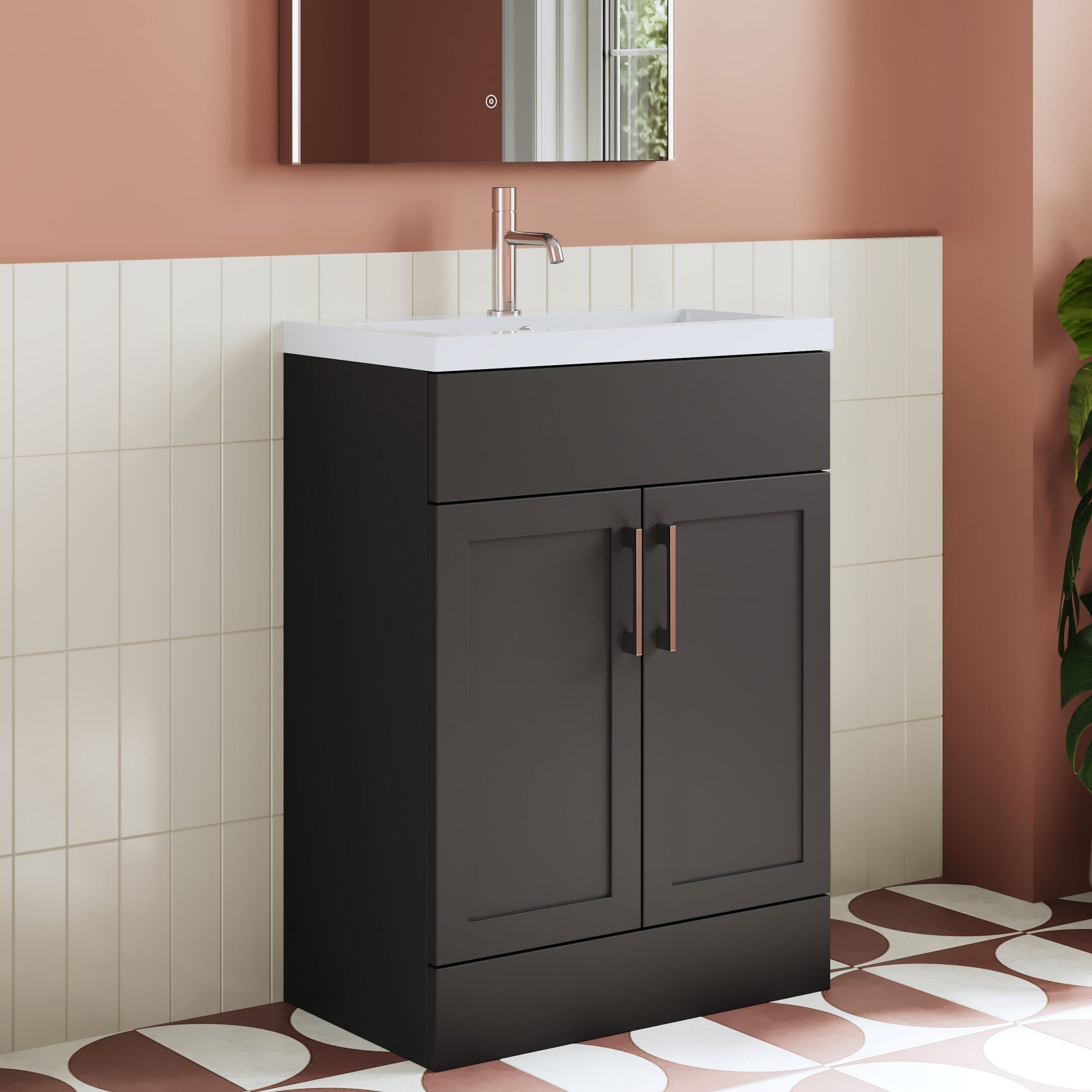 Nuie Lux Fable 600mm 2 Door Standard Floorstanding Unit – Soft Black